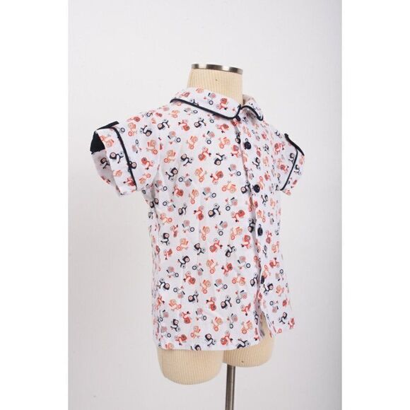 Pretty Originals England Boys Shirt 3 Mos Suspenders Shorts Scooter Print NWT - Picture 3 of 9